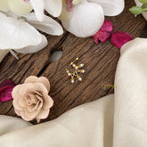 Vriksham Antique Golden Look Alike Naths/Nose pin-Pearl-Red Green & White-G17514